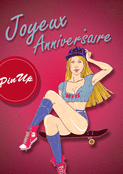 Pin-up dynamique pour un anniversaire festif